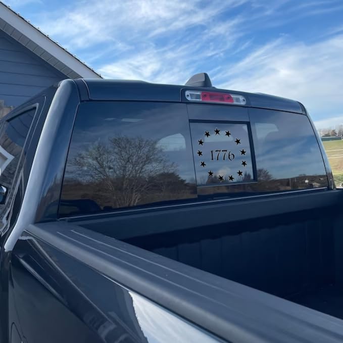 xinghe 1776 July 4th Independence Day USA Rear Middle Window American Truck Decal - Matte Black Vinyl - Image 3